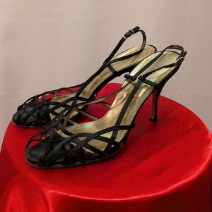 Dolce/Gabbana Black Strappy Slingback Heels - Elegant Evening Sandals